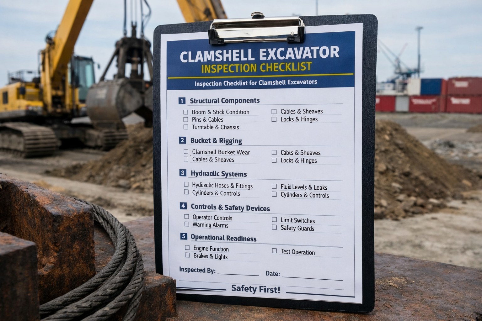 clamshell-excavator-inspection-checklist
