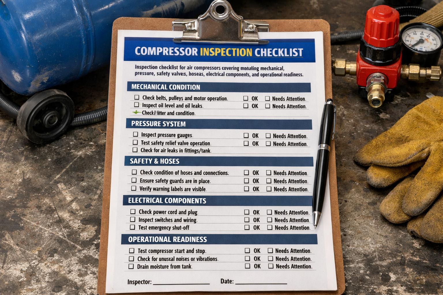 compressor-inspection-checklist