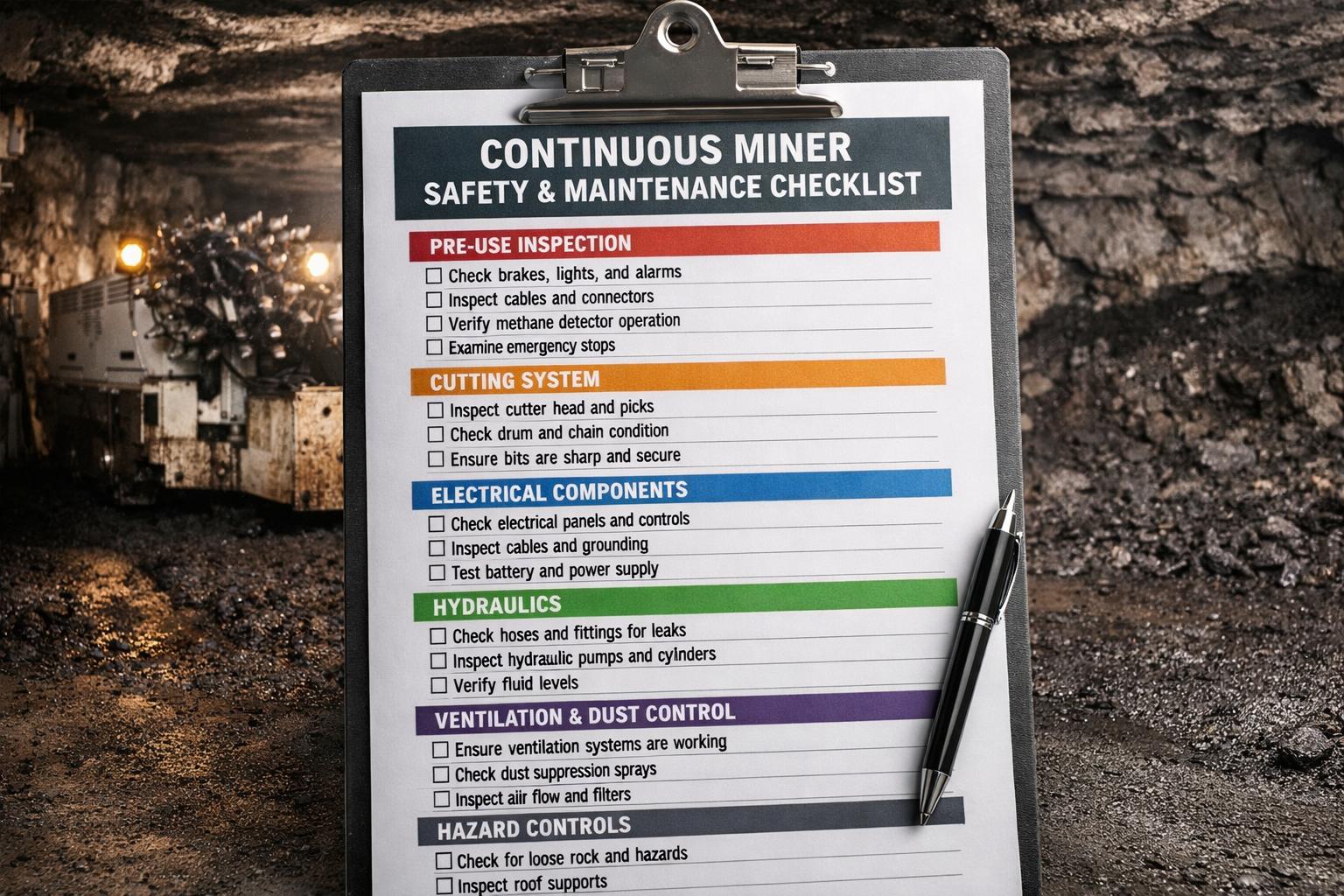 continuous-miner-safety-and-maintenance-checklist