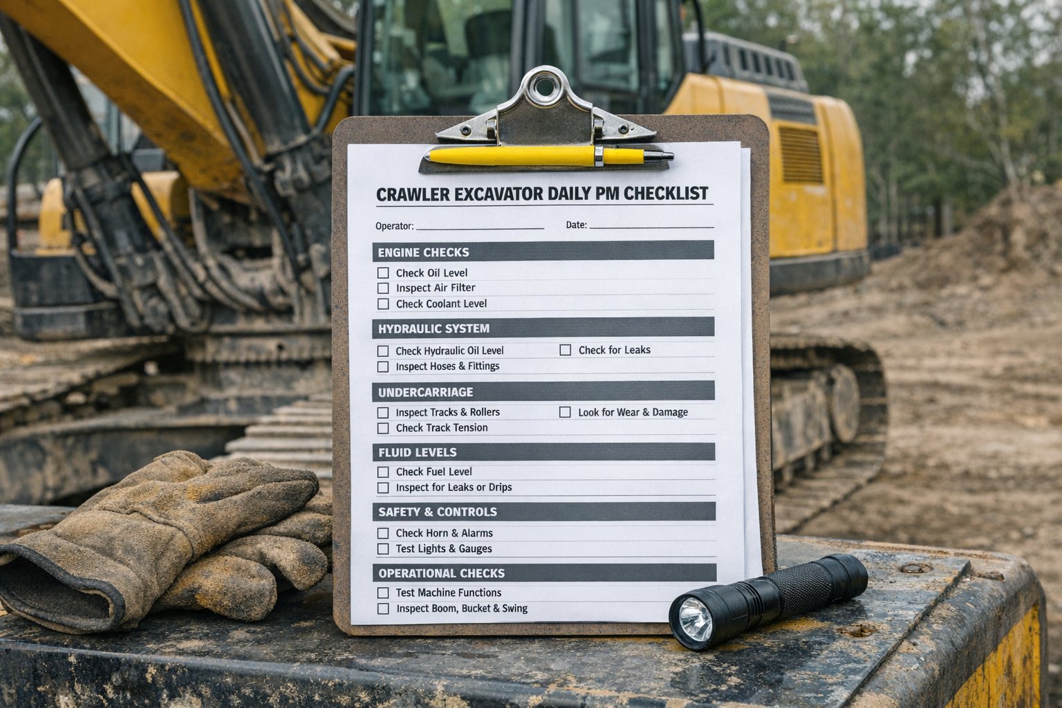 crawler-excavator-daily-pm-checklist