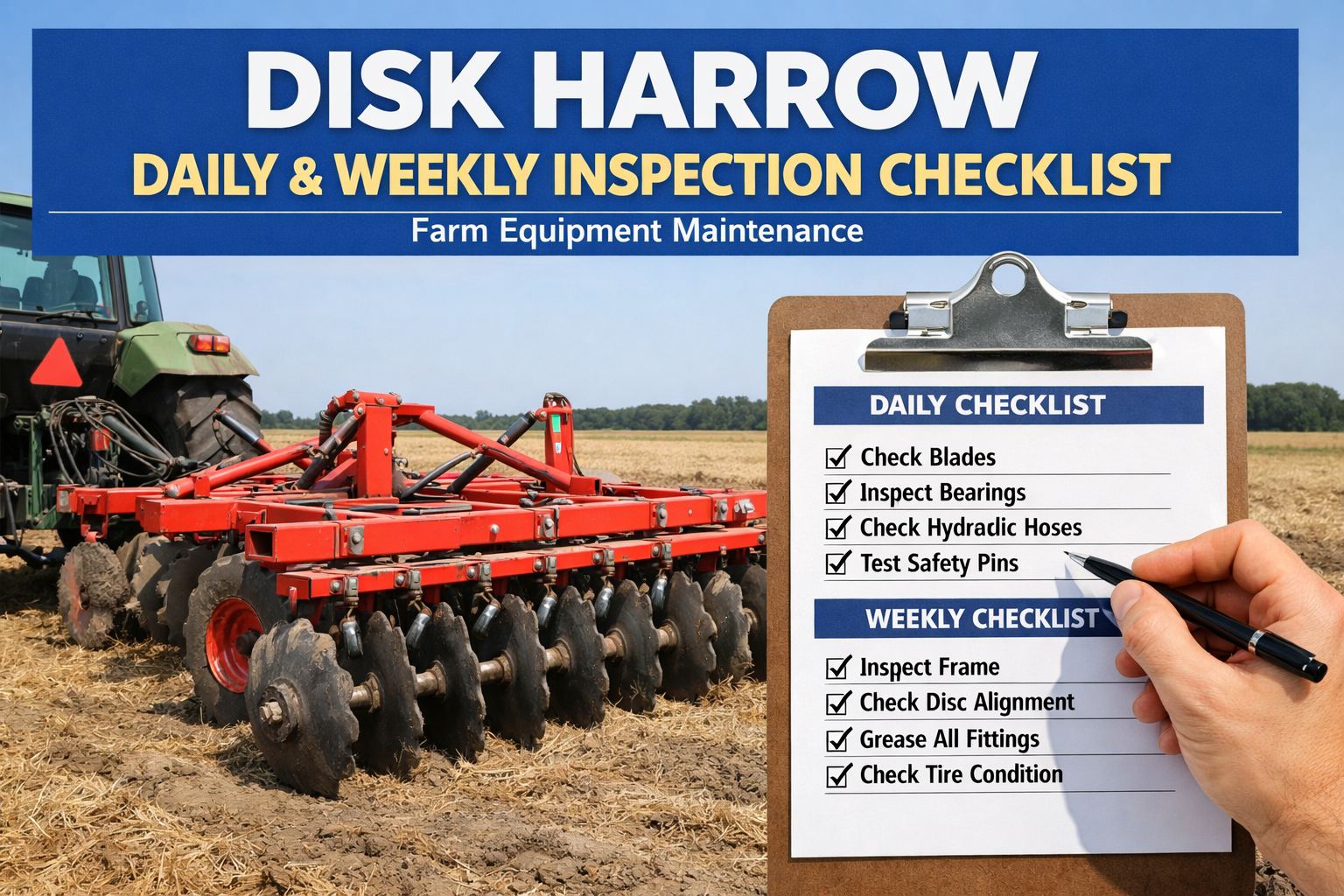 disk-harrow-daily-weekly-inspection-checklist