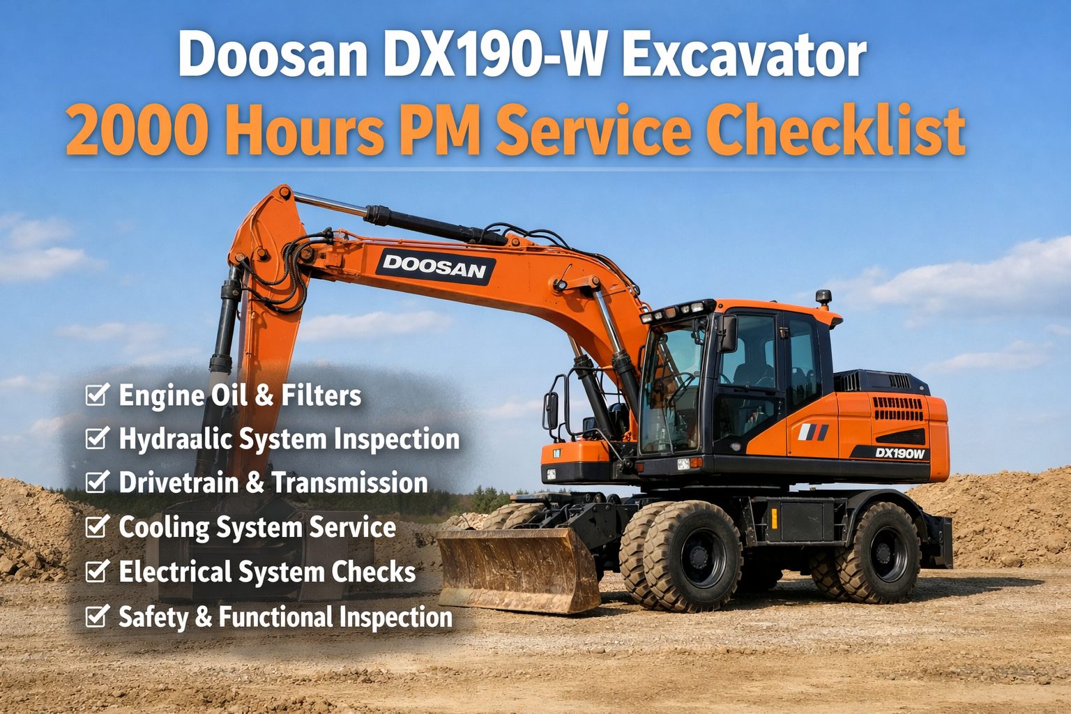 doosan-dx190-w-excavator-2000-hours-pm-service-checklist