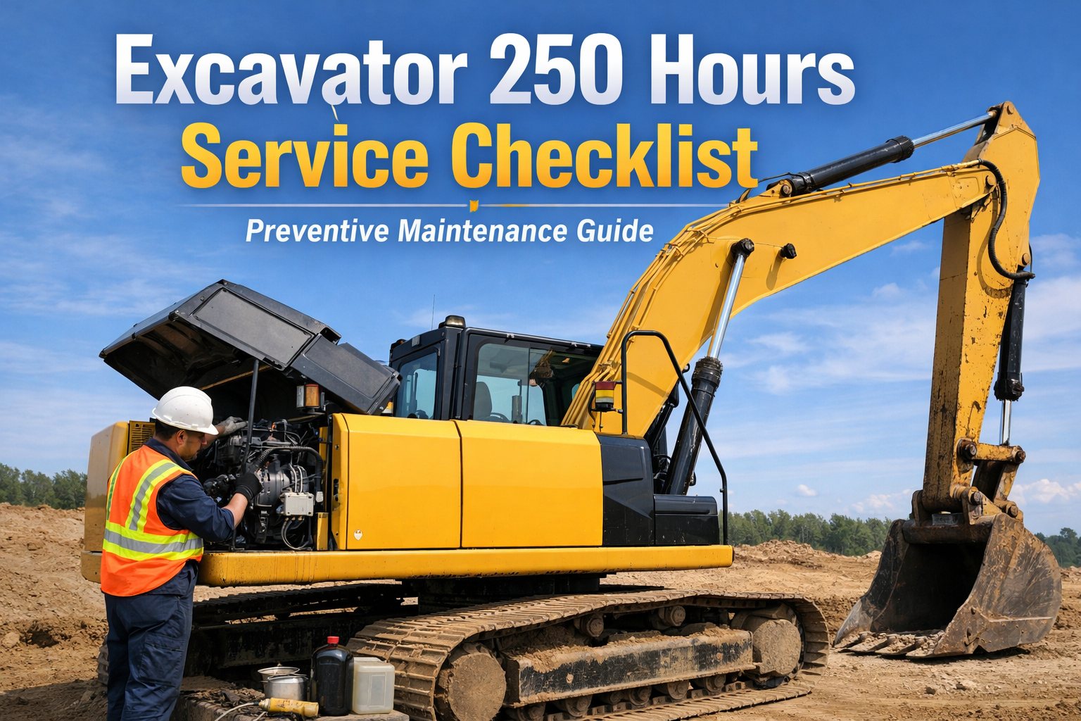 excavator-250-hours-service-checklist