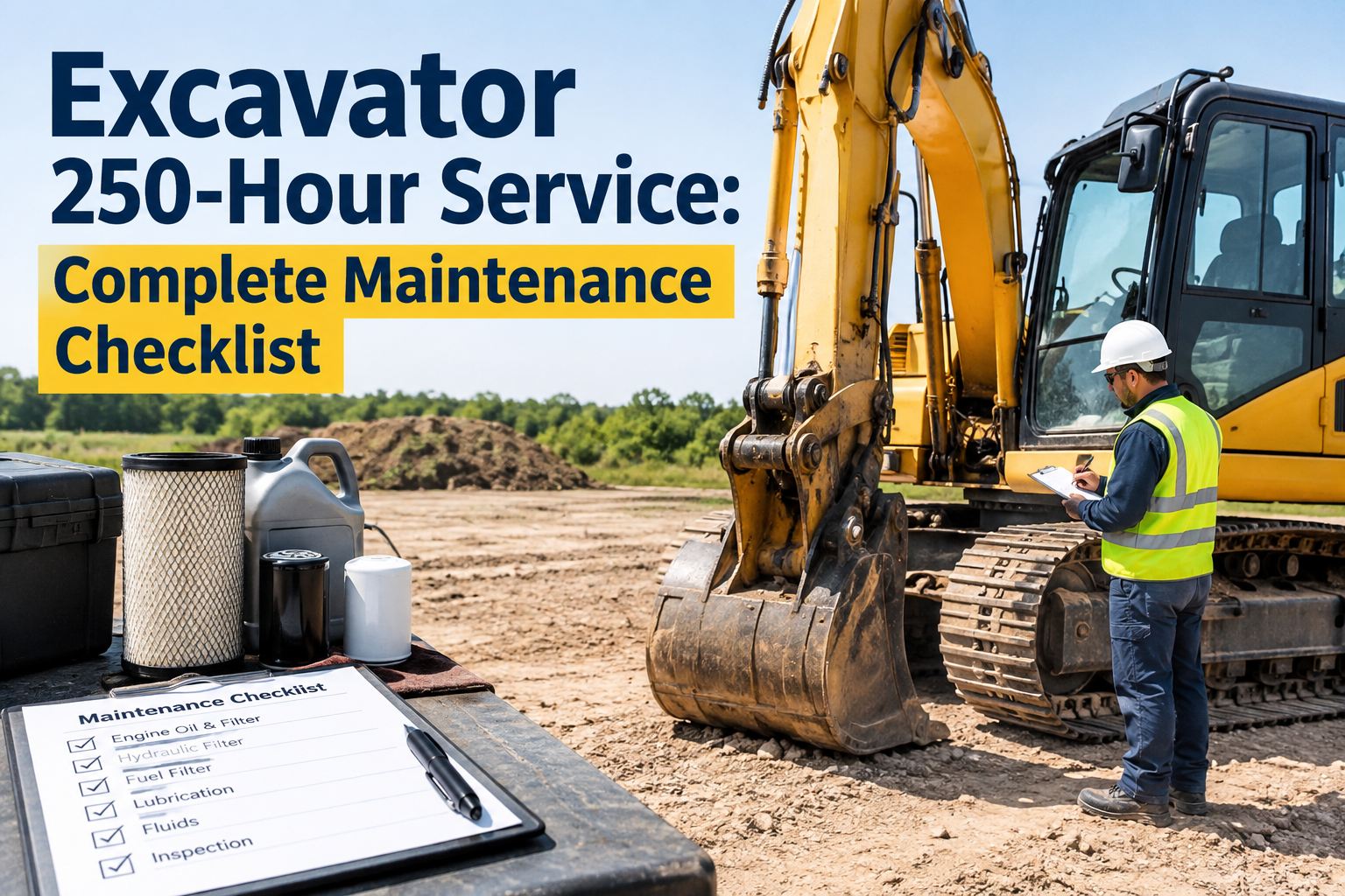excavator-250-hour-service-checklist