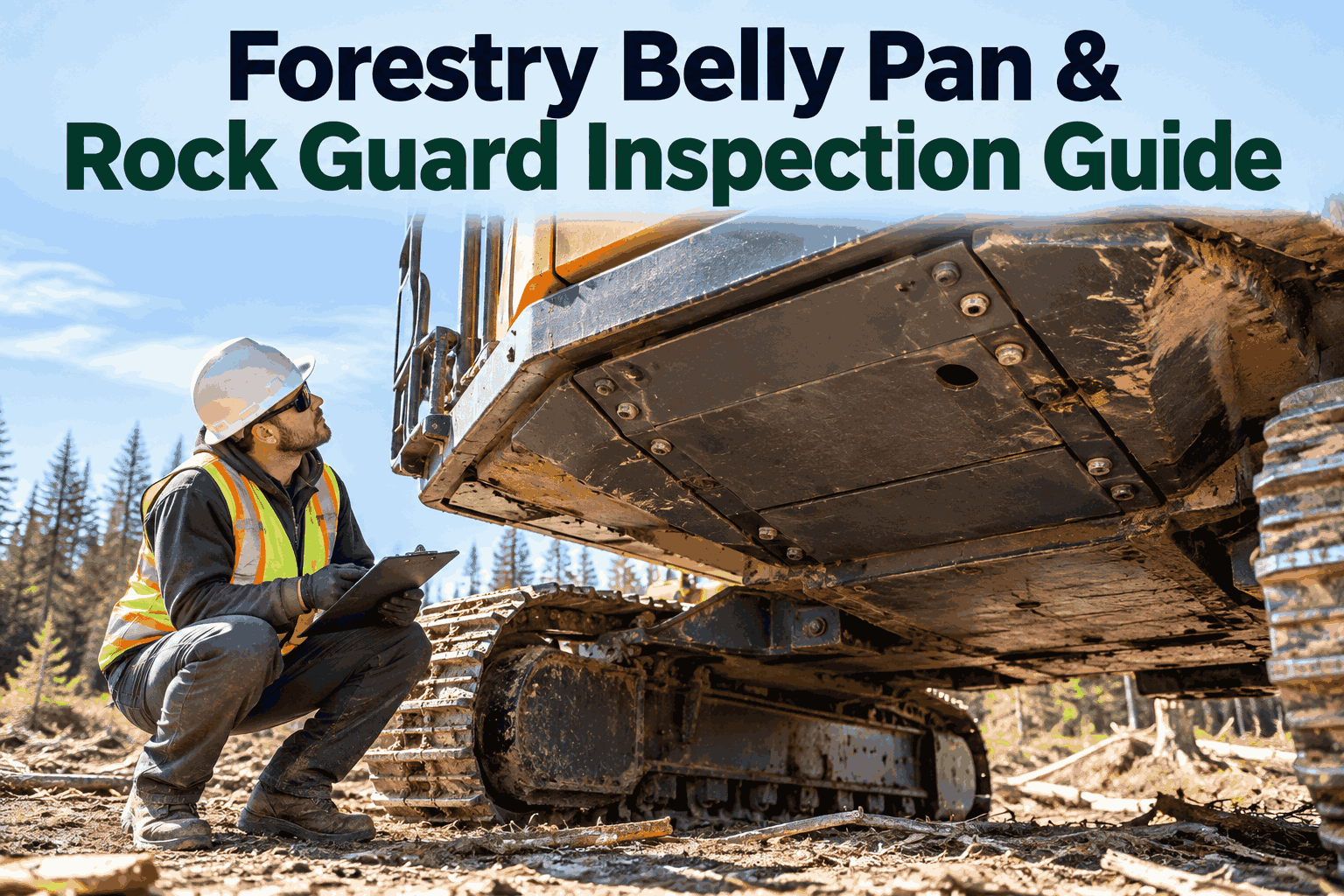 belly-pan-and-rock-guard-inspection-on-forestry-machines